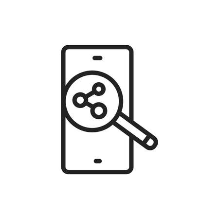 Social media search engine optimization line black icon. SMM promotion.のイラスト素材