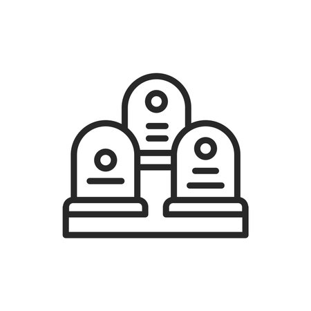 Cemetery color line icon. Isolated vector element.のイラスト素材