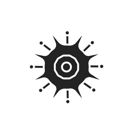 Virus influenza black glyph icon. Vector illustration.のイラスト素材