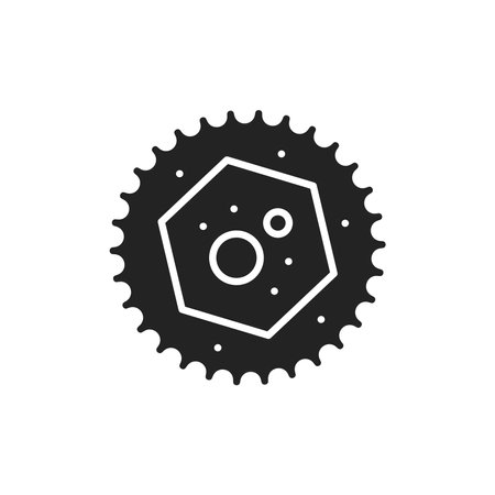 Virus hepatitis b black glyph icon. Vector illustration.のイラスト素材