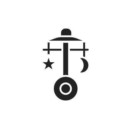 Baby crib carousel color line icon. Isolated vector element.のイラスト素材