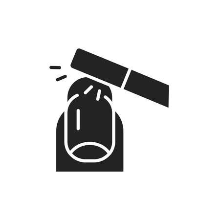 Sawing nails color line icon. Isolated vector element.のイラスト素材