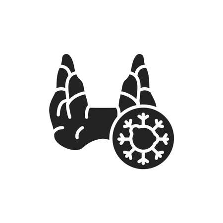 Thyroid cancer doctor color line icon. Isolated vector element.のイラスト素材