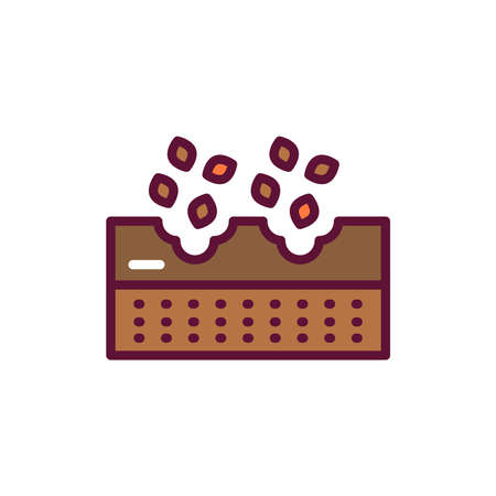Planting seeds color line icon. isolated vector element. Outline pictogram for web page, mobile app, promoのイラスト素材
