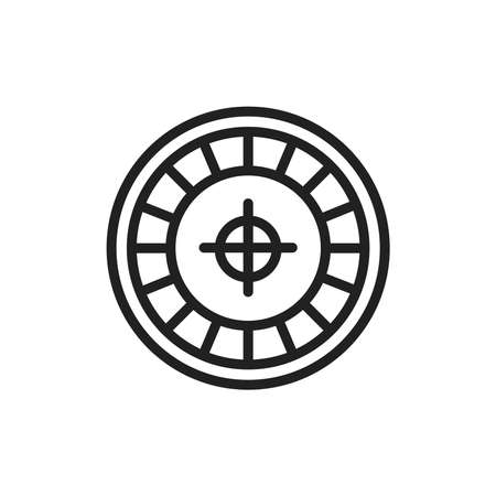 Roulette wheel line icon. Isolated vector element.のイラスト素材
