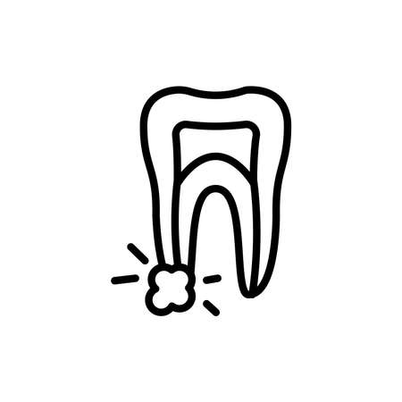 Tooth cyst color line icon. isolated vector element. Outline pictogram for web page, mobile app, promoのイラスト素材
