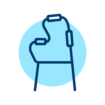 Crutch sign olor line icon. Physiotherapy.のイラスト素材