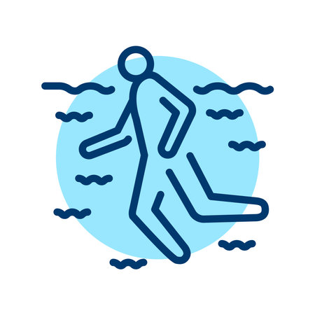 Swimming sign olor line icon. Physiotherapy.のイラスト素材