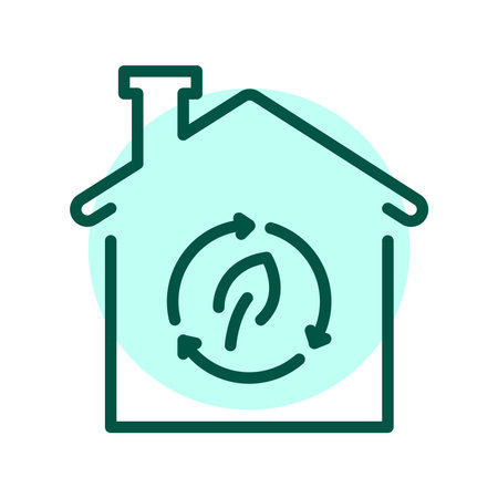 Eco house olor line icon. Pictogram for web pageのイラスト素材
