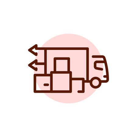 Loadingunloading olor line icon. Pictogram for web pageのイラスト素材