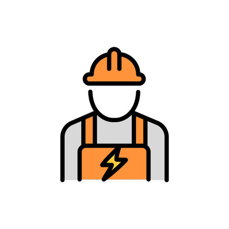 Electrician olor line icon. Pictogram for web pageのイラスト素材