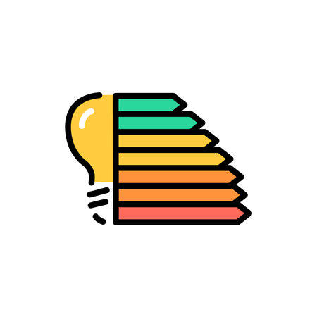 Energy Class olor line icon. Pictogram for web pageのイラスト素材