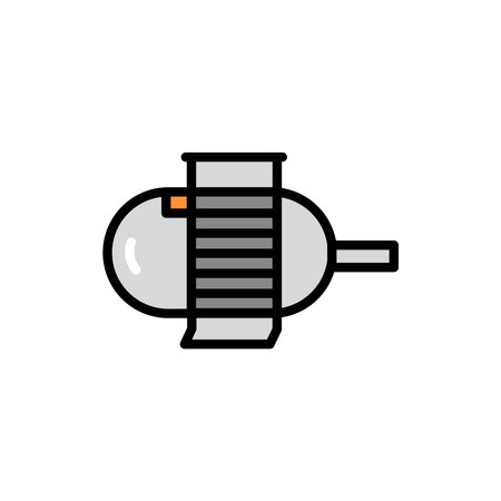 Industrial electric motor olor line icon. Pictogram for web pageのイラスト素材