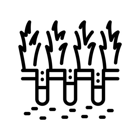 Lawn aeration color line icon. Garden service.のイラスト素材