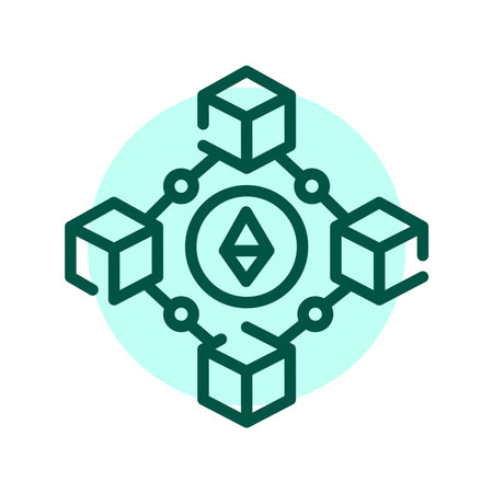 Blockchain line icon. Virtual money.のイラスト素材