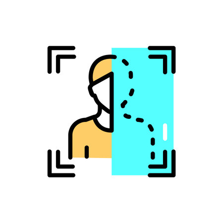 Person identification olor line icon. Pictogram for web pageのイラスト素材