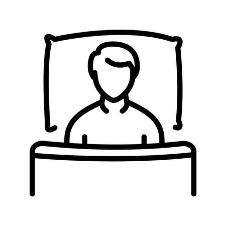 Bed rest line icon. Routine.のイラスト素材