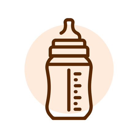 Bottle of breast milk olor line icon. Pictogram for web pageのイラスト素材
