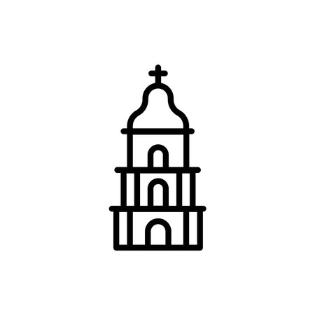 Sophia of Kyiv line color icon. Isolated vector element.のイラスト素材
