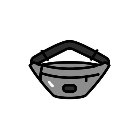 Banana bag line color icon. Isolated vector element.のイラスト素材