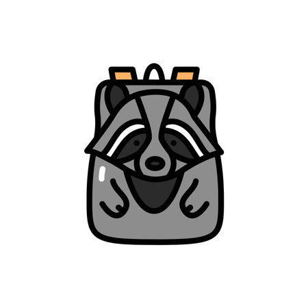 Childrens backpack line color icon. Isolated vector element.のイラスト素材