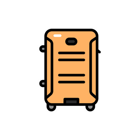 Travel bag line color icon. Isolated vector element.のイラスト素材