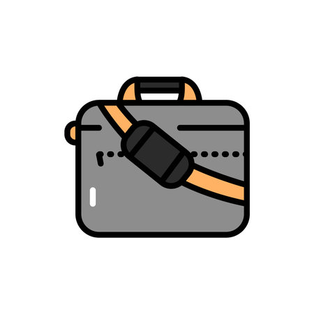Laptop bag line color icon. Isolated vector element.のイラスト素材