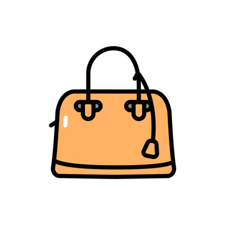 Woman bag dome line color icon. Isolated vector element.のイラスト素材