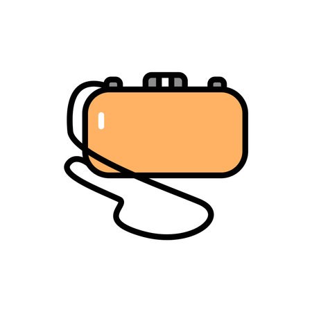 Woman minodier bag line color icon. Isolated vector element.のイラスト素材