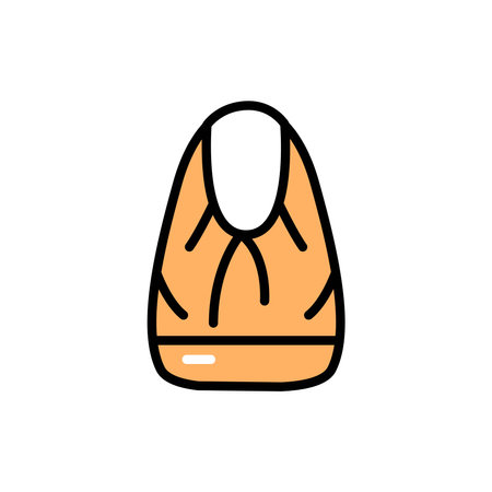 Hobo bag line color icon. Isolated vector element.のイラスト素材