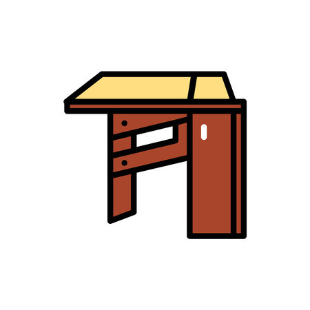 Fortable book table line color icon. Isolated vector element.のイラスト素材
