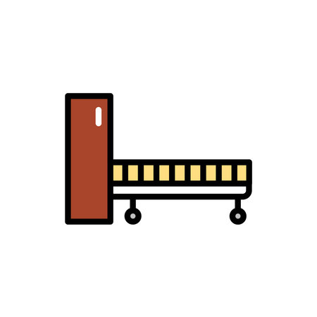 Bed folding line color icon. Isolated vector element.のイラスト素材