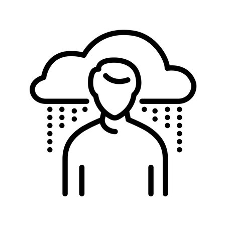 Depression olor line icon. Pictogram for web pageのイラスト素材