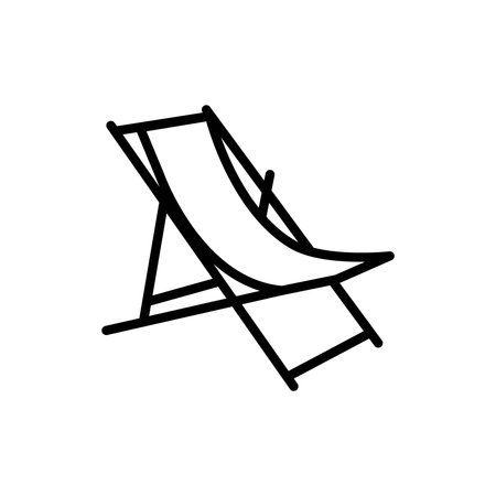 Beach portable chair line color icon. Isolated vector element.のイラスト素材