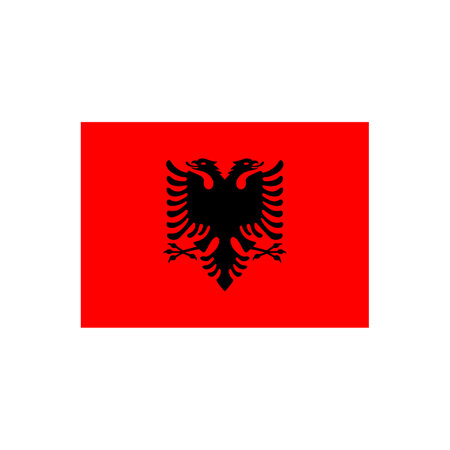 Flag of Albania color line element. Vector element for web pageのイラスト素材