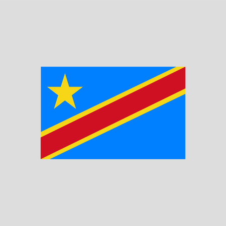 Flag of Democratic Republic of the Congo color line element. Vector element for web pageのイラスト素材