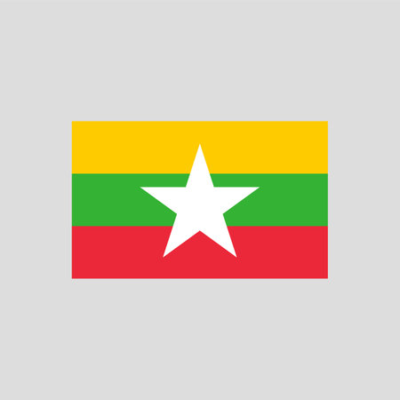 Flag of Myanmar color line element. Vector element for web page, mobile app, promo. UI UX GUI design element.のイラスト素材