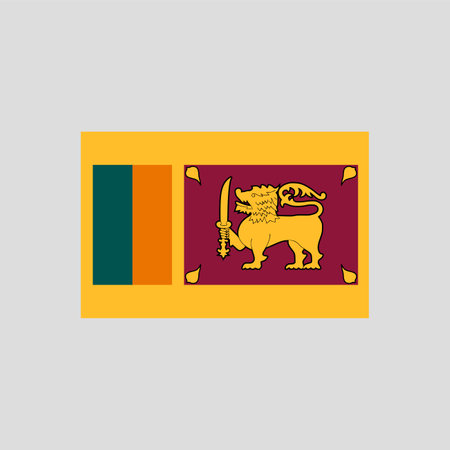 Flag of Sri Lanka color line element. Vector element for web page, mobile app, promo. UI UX GUI design element.のイラスト素材