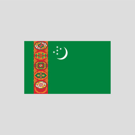 Flag of Turkmenistan color line element. Vector element for web page, mobile app, promo. UI UX GUI design element.のイラスト素材