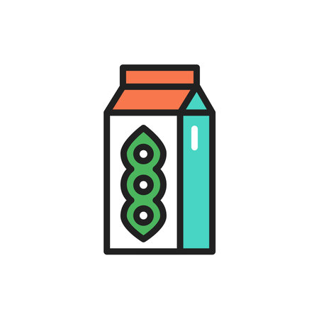 Organic soy milk line icon. Outline pictogram for web page.の写真素材
