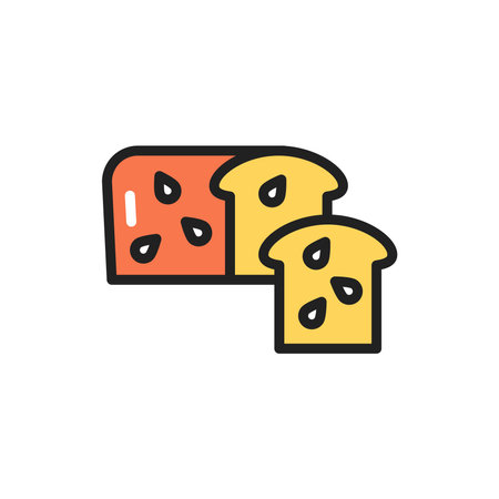 Organic whole grain rye bread line icon. Outline pictogram for web page.の写真素材