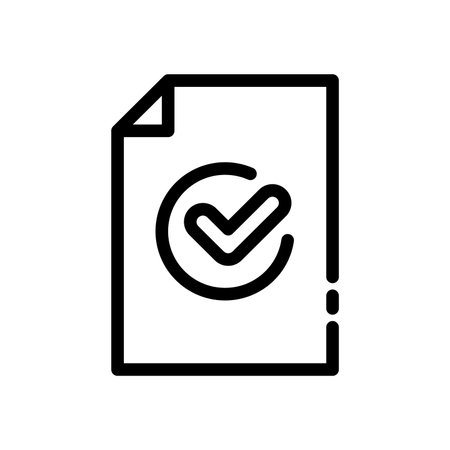Approved document color line icon. High quality work. Successful check concept. Certified, validation element. Sign for web page, mobile app. Vector isolated object. Editable stroke.のイラスト素材