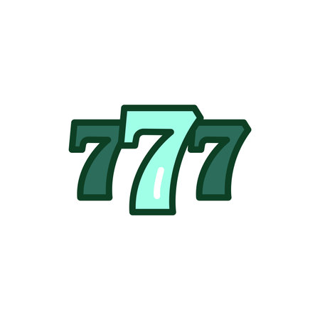 777 color line icon. Isolated vector element. Outline pictogram for web page, mobile app, promoのイラスト素材