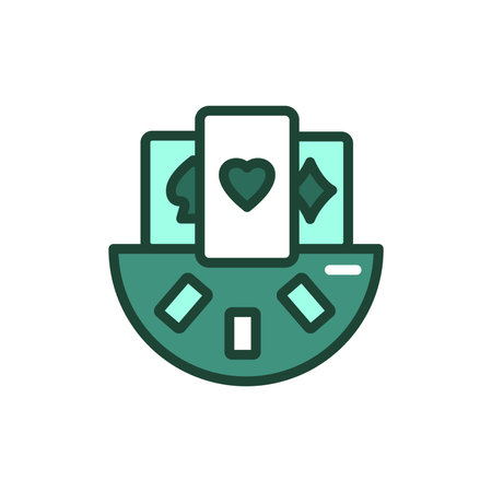 Poker color line icon. Isolated vector element. Outline pictogram for web page, mobile app, promoのイラスト素材