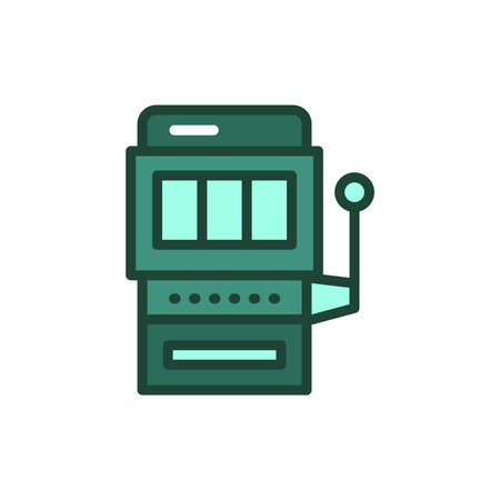 Slot machine color line icon. Isolated vector element. Outline pictogram for web page, mobile app, promoのイラスト素材