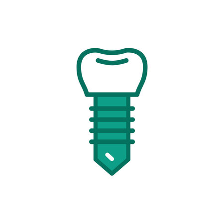 Artificial tooth color line icon. Isolated vector element. Outline pictogram for web page, mobile app, promoのイラスト素材