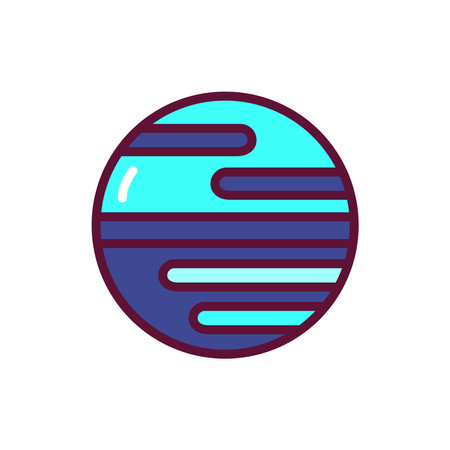 Planet neptune color line icon. Pictogram for web page, mobile app, promo. Editable stroke.のイラスト素材