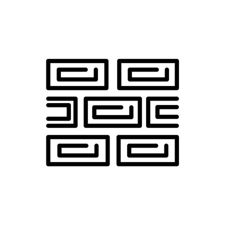 Sidewalk tile olor line icon. Road construction. Pictogram for web pageのイラスト素材