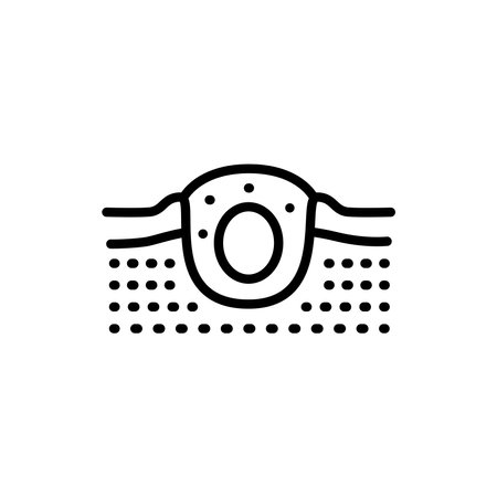 Black dot line icon. Dermatology disease. Skin problemのイラスト素材