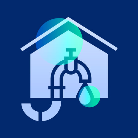 Water supply glassmorphism illustration. Transparency blur elements. Ui layered design.のイラスト素材